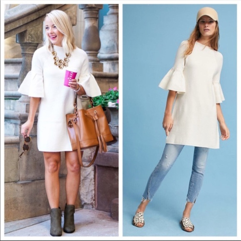 Anthropologie Moth Bell Sleeve Sweater Dress